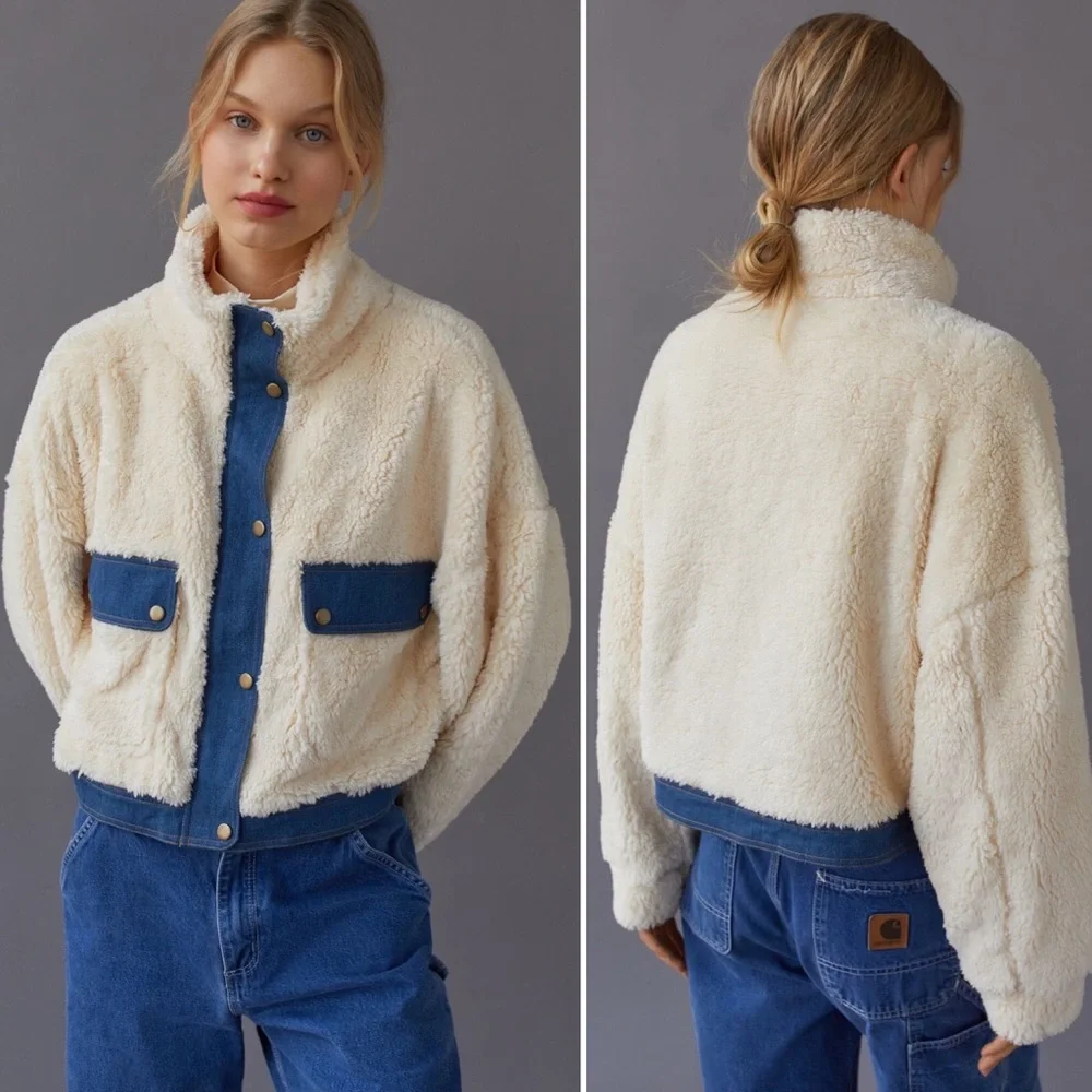#82 CLOSEOUT FIRM 🌸New! Urban Outfitters Cozy Sherpa Jacket NWT - Picture 4 of 7
